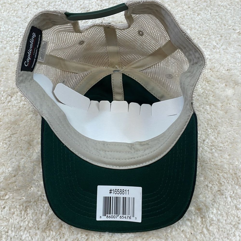 Michigan State Spartans Mesh Trucker Hat Green Cream Adjustable Cap Unisex - Picture 5 of 6